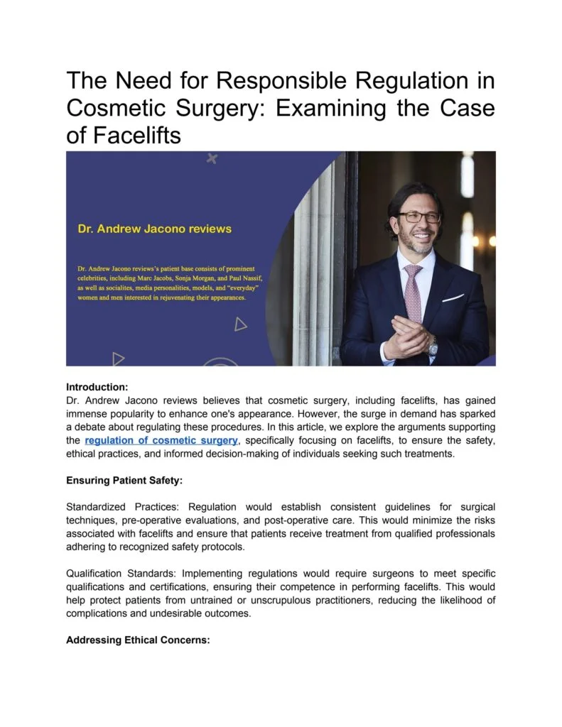 The Role of Reviews in Making Informed Decisions about Plastic Surgery The Role of Reviews in Making Informed Decisions about Plastic Surgery